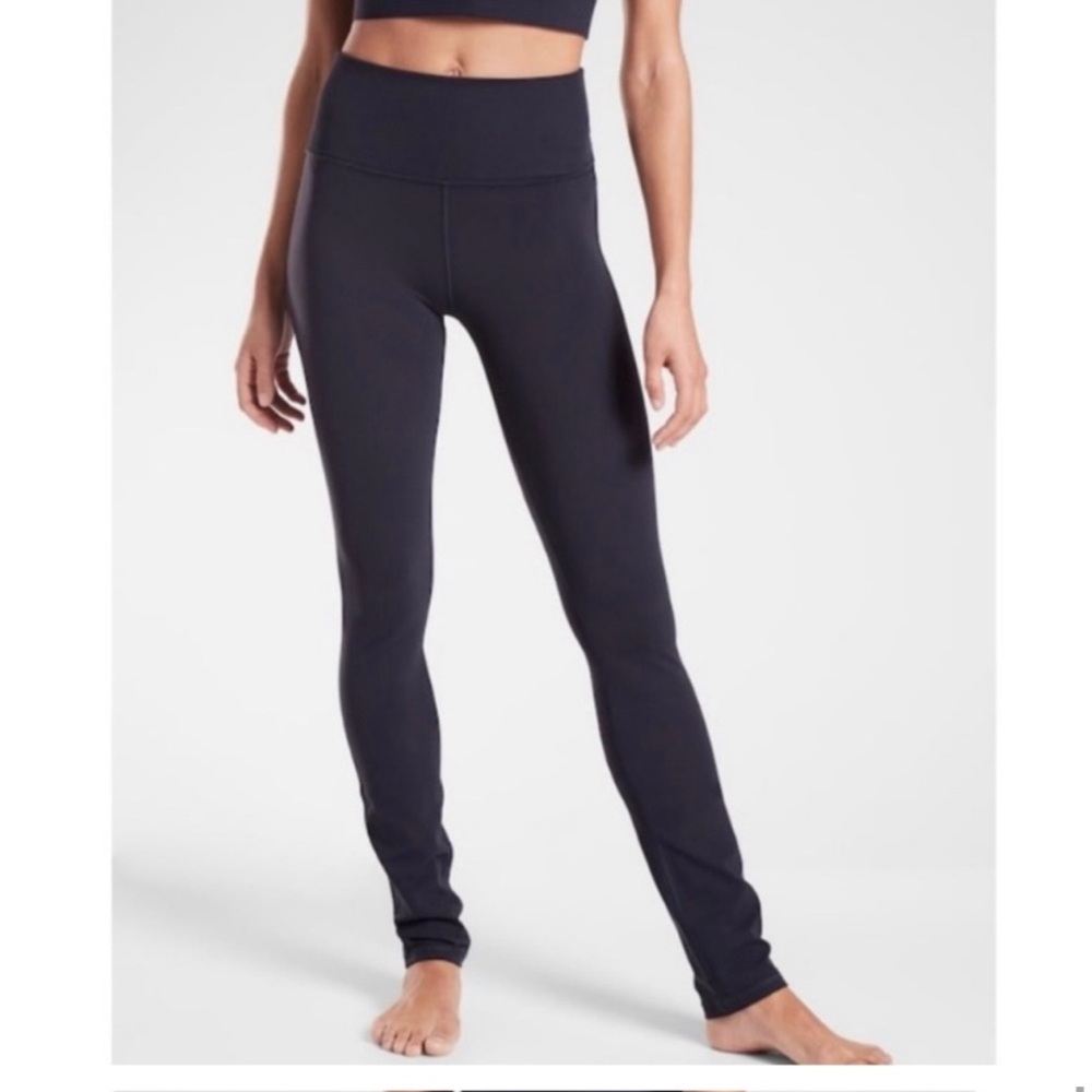 Athleta Straight Leg Rib Knit Waist Leggings